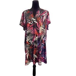 Swim365 Swimsuits for All Plus Sized Cover Up Black w White Red Bamboo SZ 22